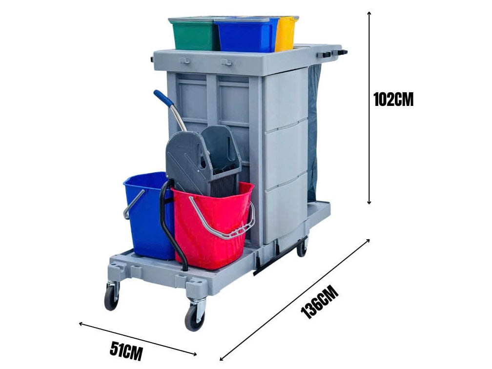 Kích thước của xe đẩy dọn vệ sinh HiClean