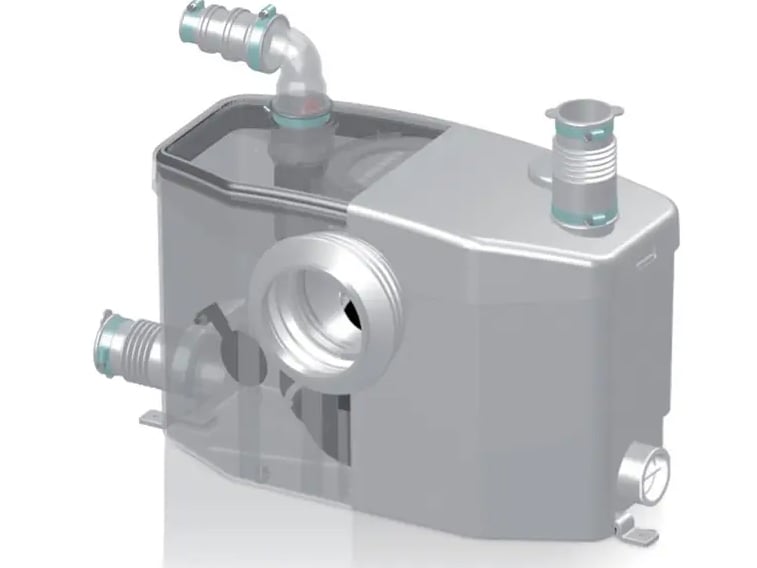 Các ống dẫn nước thải vào máy bơm