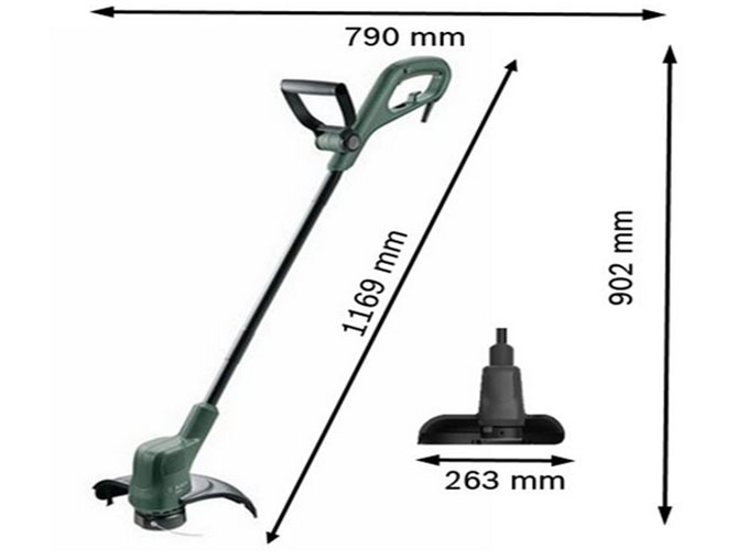Kích thước máy cắt cỏ cầm tay Bosch EasyGrassCut 23