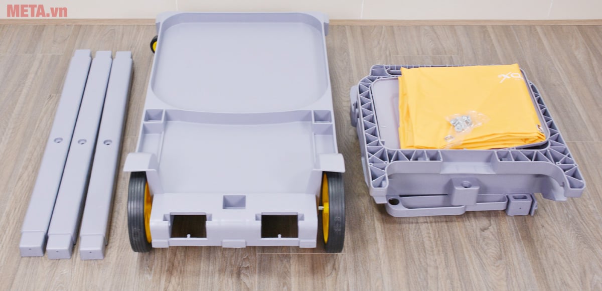 Trọn bộ xe đẩy dọn phòng CleproX CX3B khi chưa lắp đặt