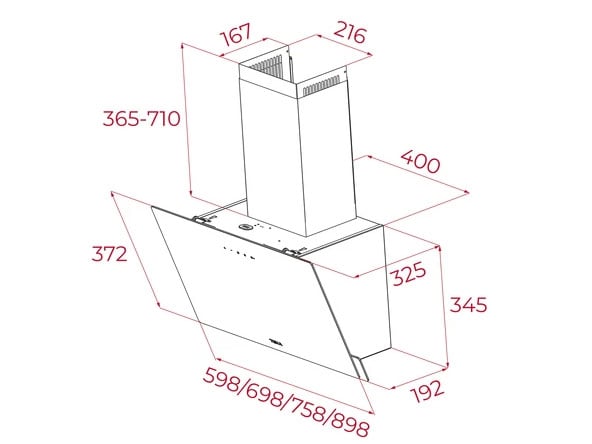Kích thước máy hút mùi