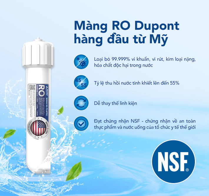 Máy lọc nước dùng màng RO của Mỹ