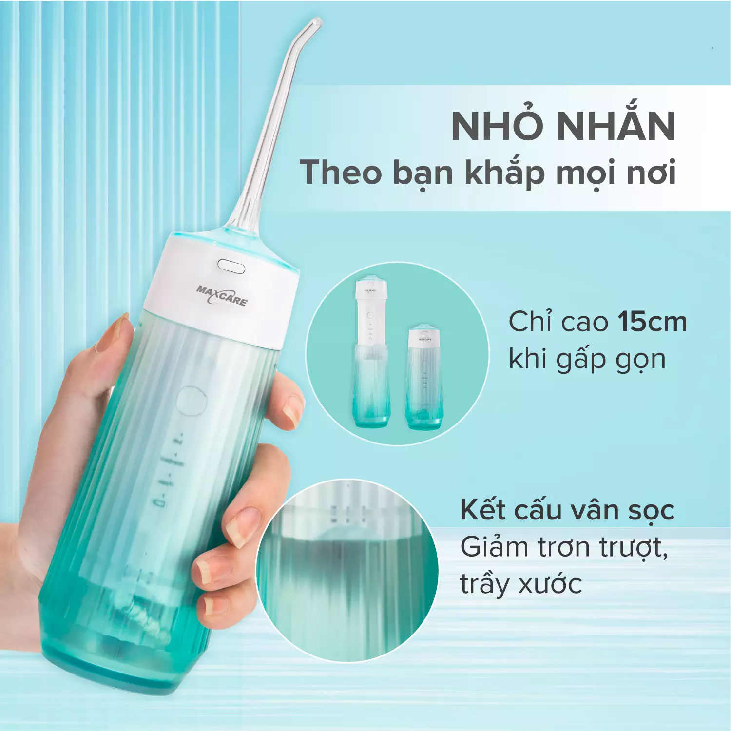 Tăm nước dùng pin thiết kế nhỏ gọn