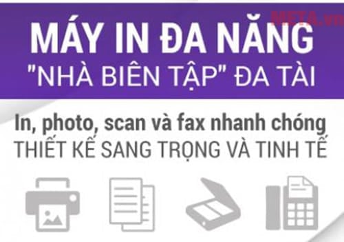 Máy in đa năng như copy, scan, fax có khả năng in màu tiện dụng