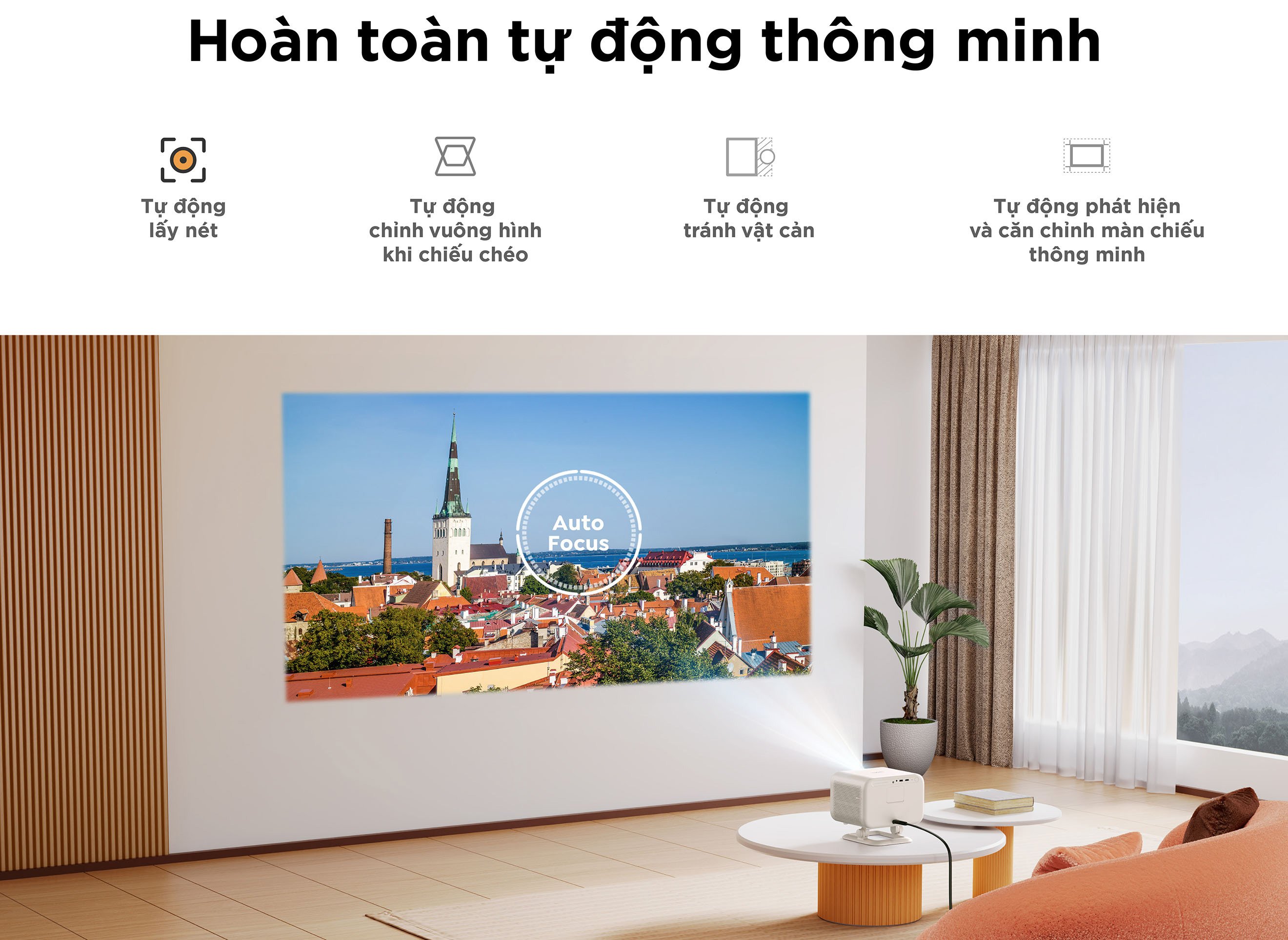 Máy chiếu Yaber L2 Plus sẽ tự động lấy nét