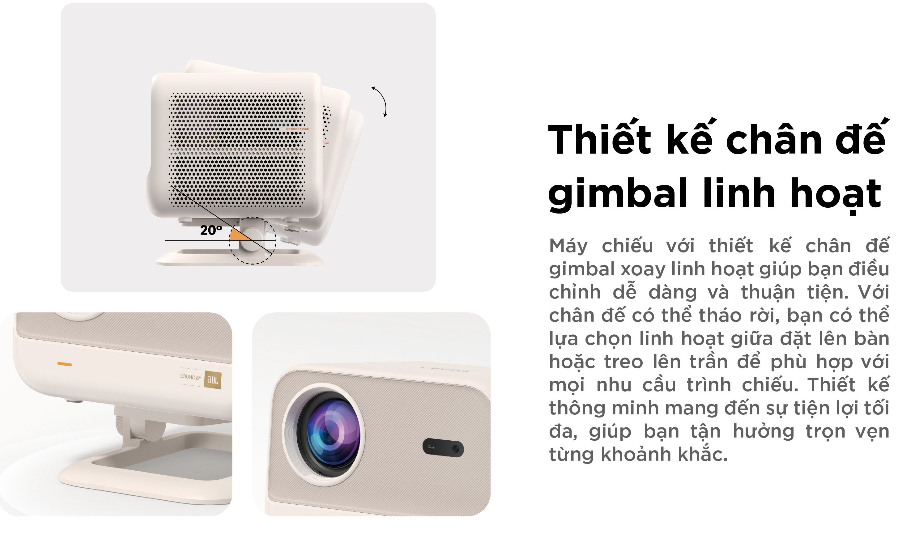 Máy chiếu thông minh có chân đế vững chắc