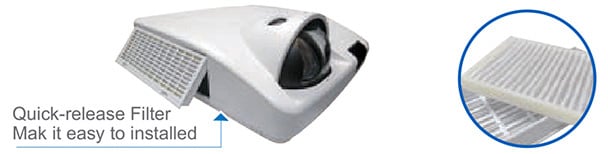 Máy chiếu gần Boxlight ANX 405ST trang bị bộ lọc ESD