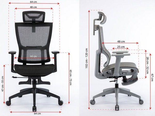 Kích thước ghế công thái học