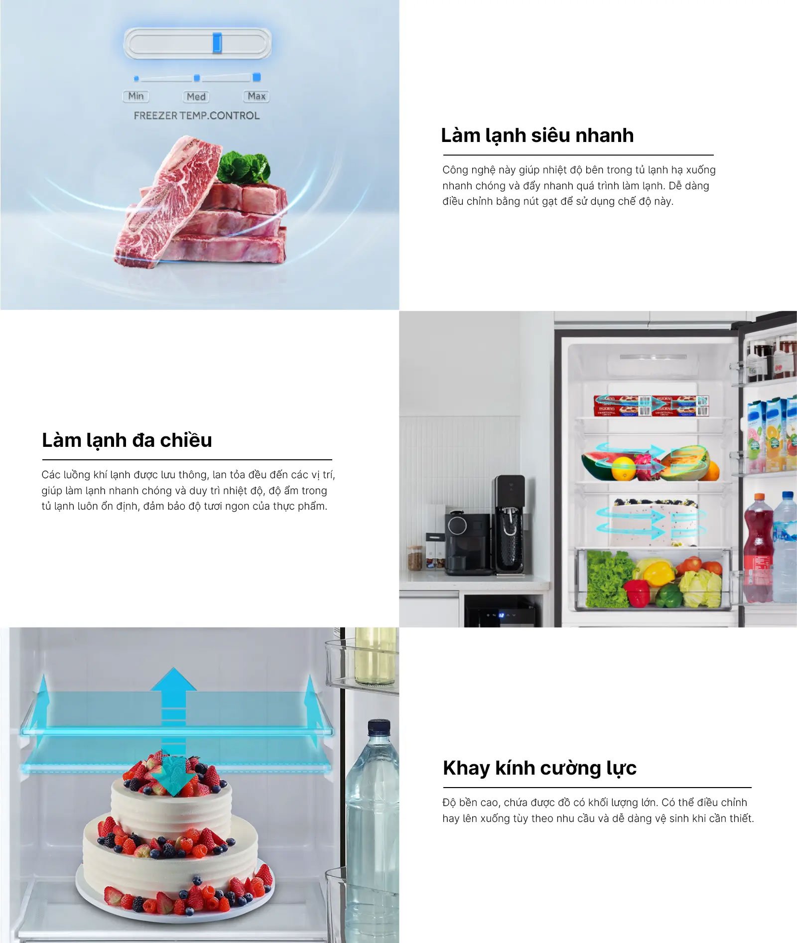 Tủ lạnh Aqua làm lạnh đa chiều