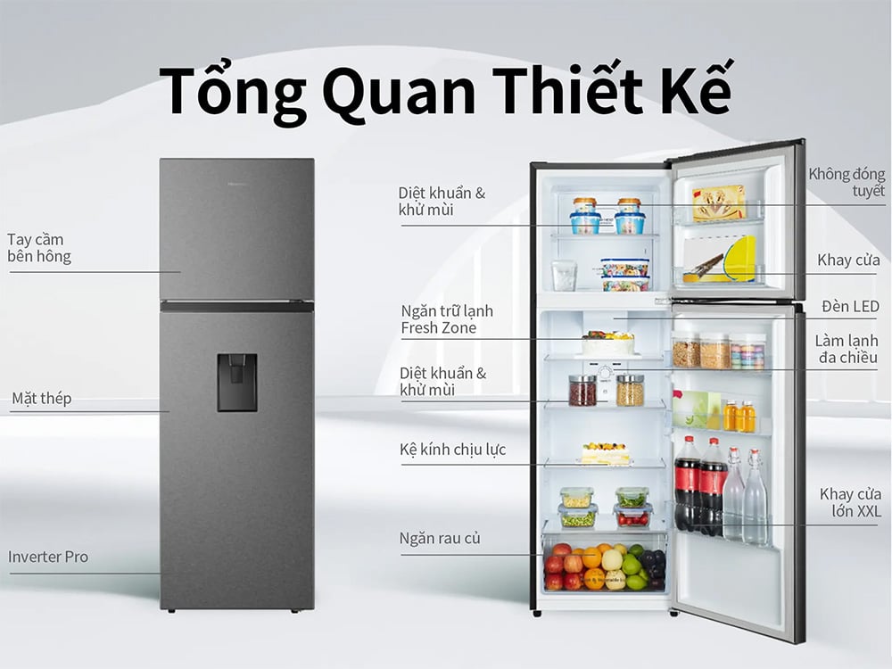 Tủ lạnh Hisense Inverter 324 lít RT469N4EBND