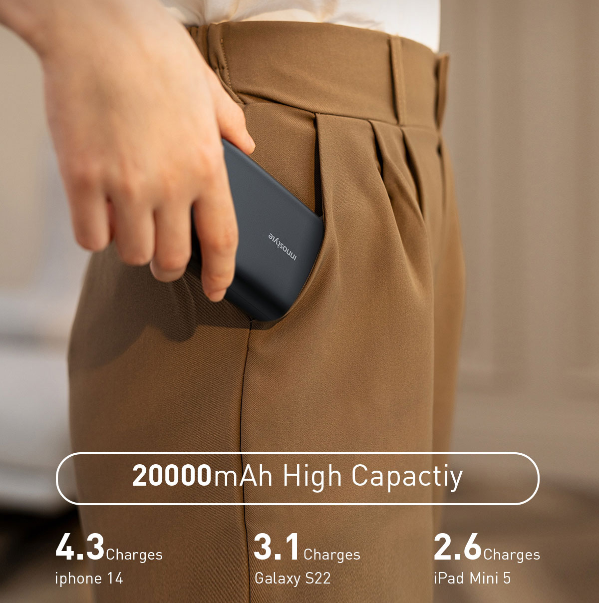 Sạc dự phòng Innostyle dễ bỏ túi mang theo