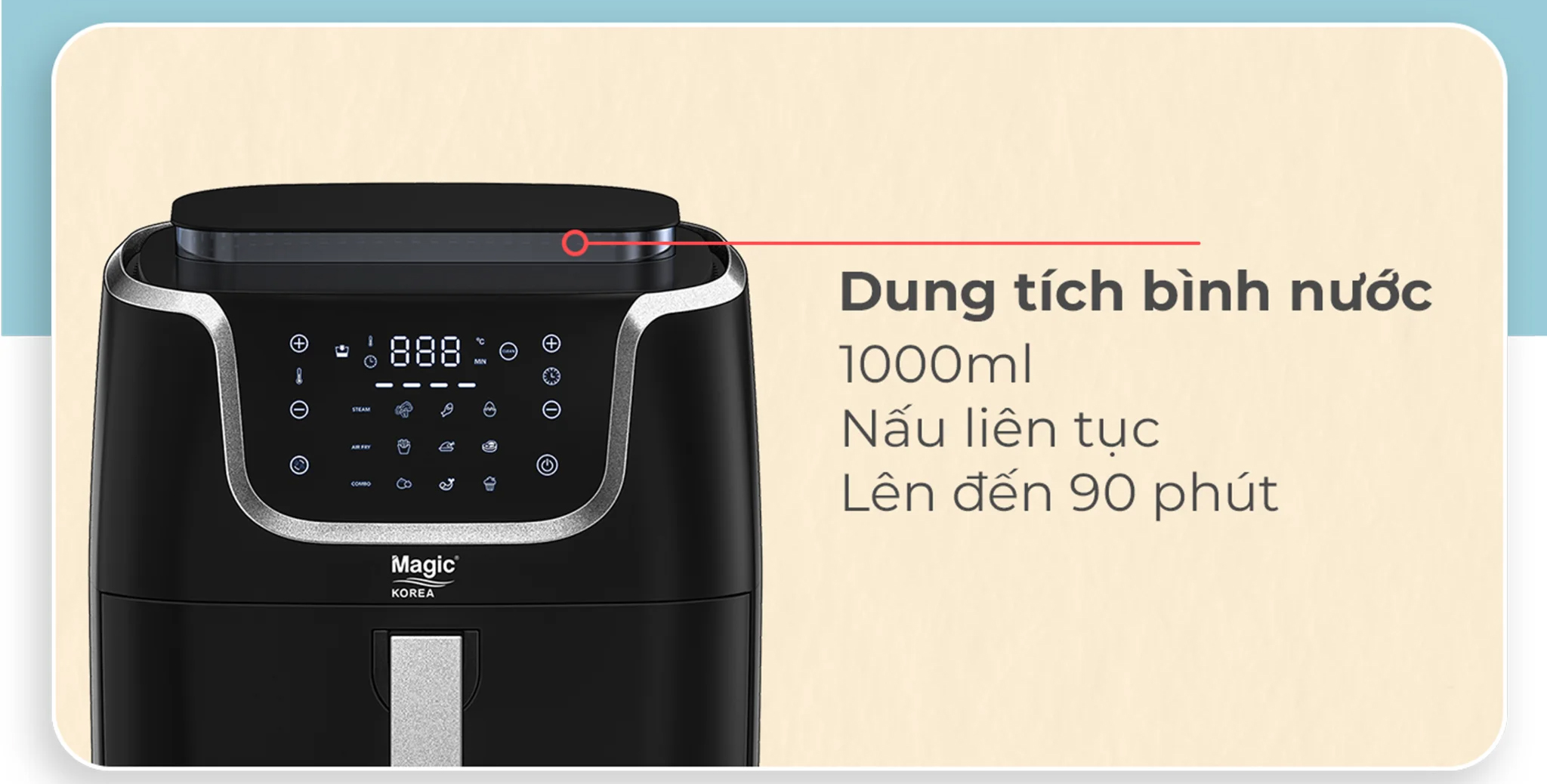 Nồi chiên hấp có bình nước 1 lít