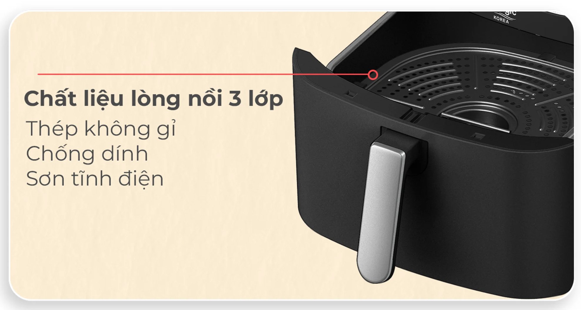 Nồi chiên không khí có lòng nồi chống dính