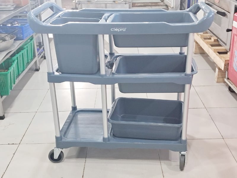 Hình ảnh xe đẩy dọn đồ ăn Clepro CS-3/6