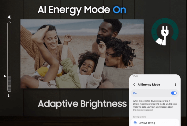 Smart tivi QA75QN80FAKXXV có chế độ tiết kiệm điện AI Energy