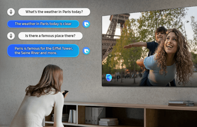 Tivi 75 inch Samsung QA75QN80FAKXXV được trang bị tính năng tìm kiếm bằng giọng nói thông minh