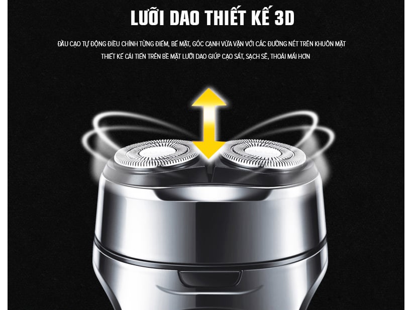 Flyco FS-879VN có lưỡi dao thiết kế 3D