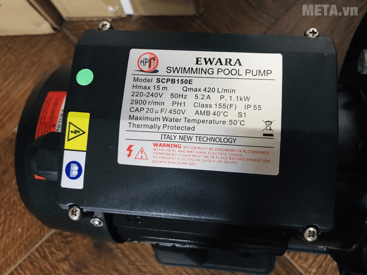 Thông số máy bơm nước bể bơi Ewala SCPB 150E