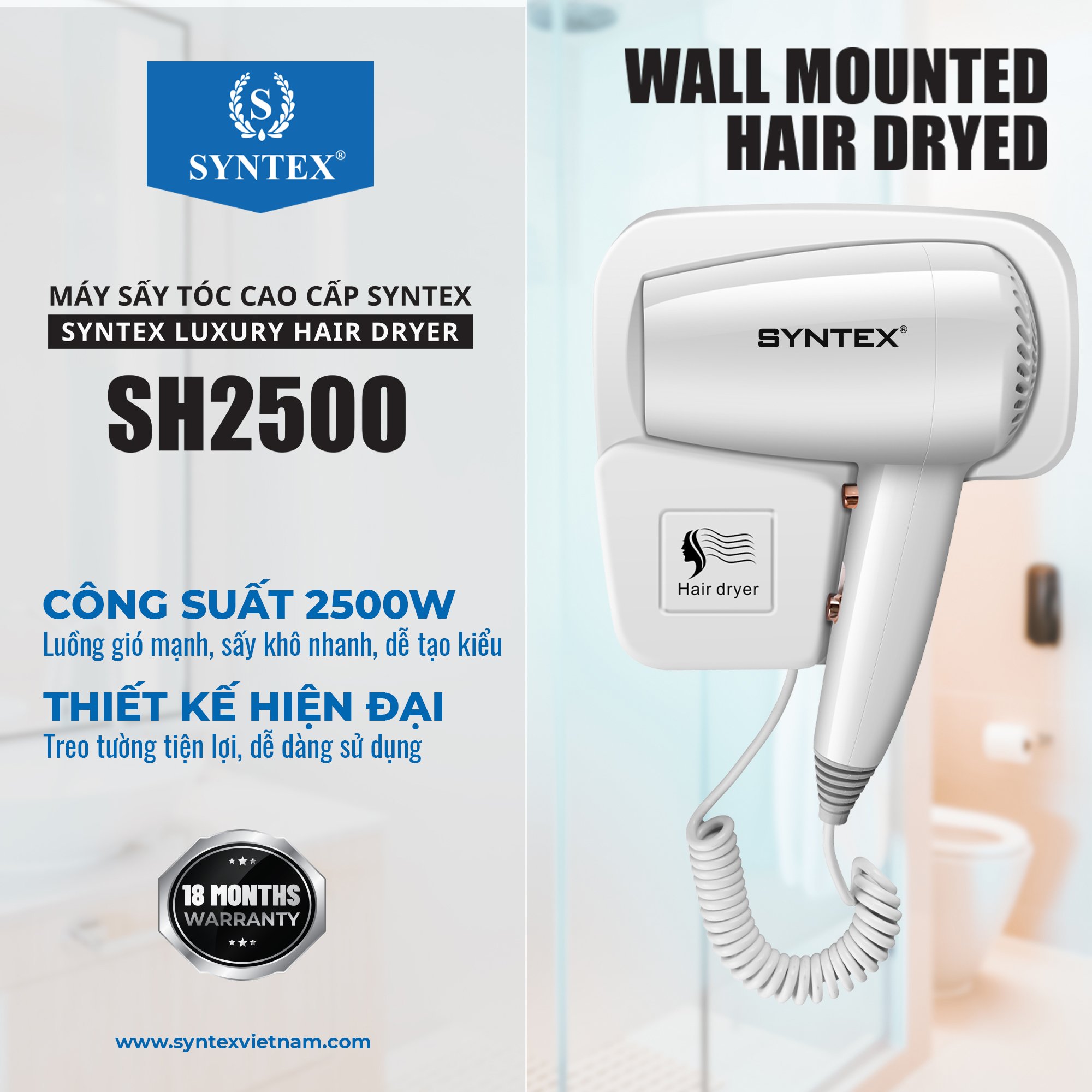 Syntex SH2500 có 3 mức nhiệt