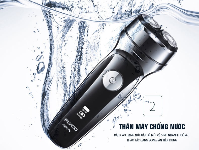 Máy cạo râu FS-879VN được thiết kế chống nước theo tiêu chuẩn IPX7
