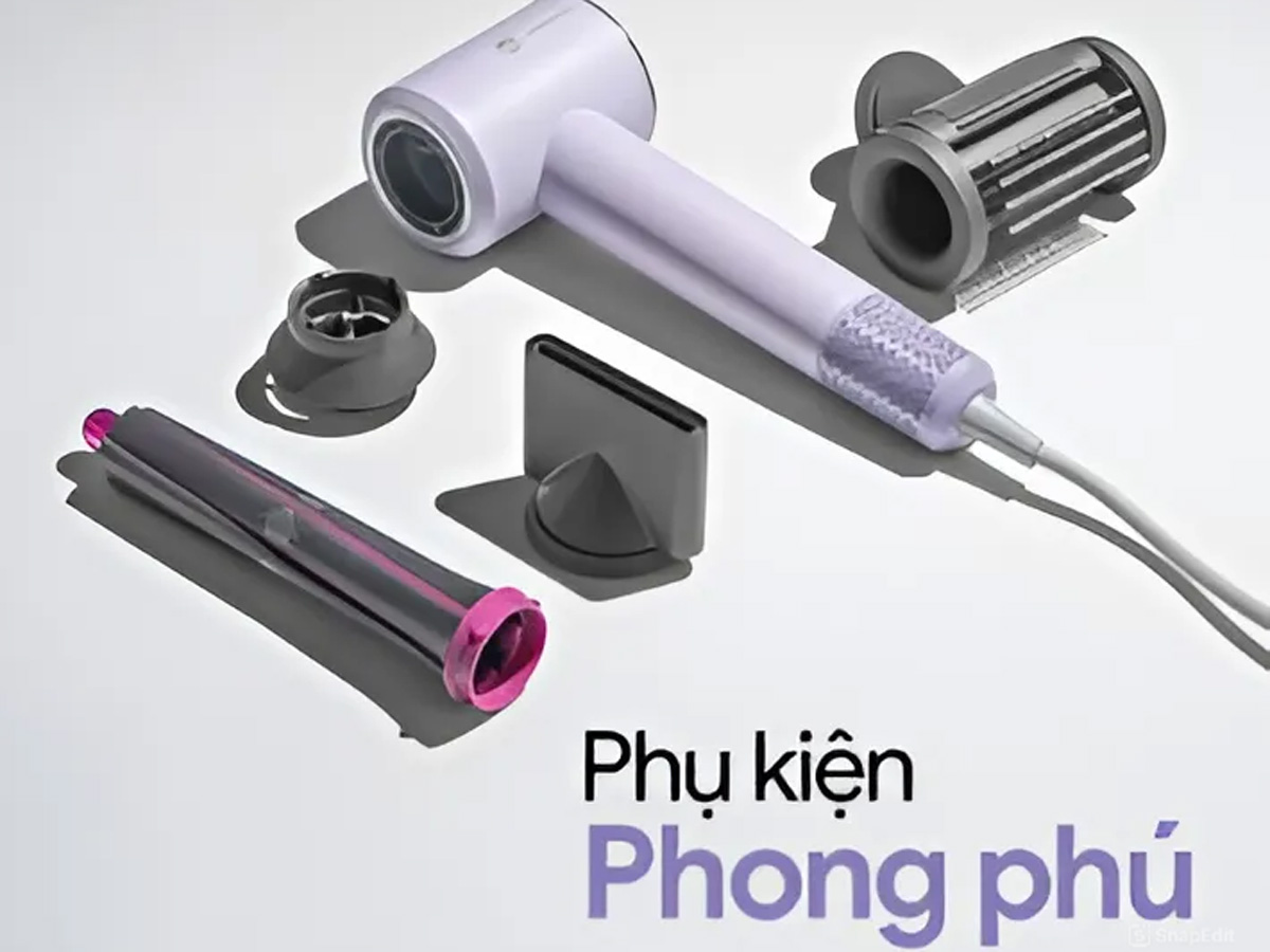 Máy sấy tóc 2GOOD ION 2 có nhiều phụ kiện đi kèm giúp nàng tạo được nhiều kiểu tóc