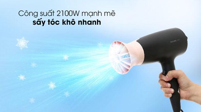 máy sấy tóc Philips BHD350/10 có công suất mạnh mẽ 2.100W