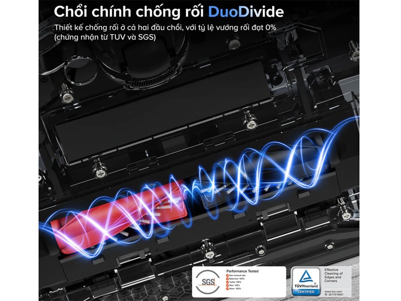 Roborock Saros 10 thiết kế chổi chống rối tóc