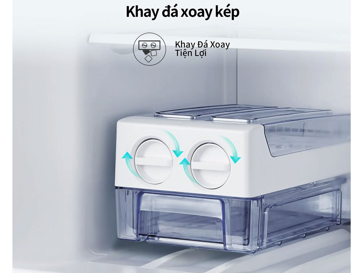 Tủ lạnh dùng khay đá xoay kép