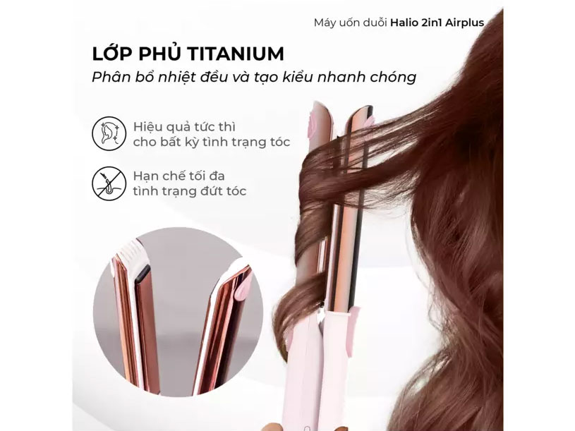 Máy tạo kiểu tóc có lớp phủ Titanium tạo kiểu tóc nhanh chóng