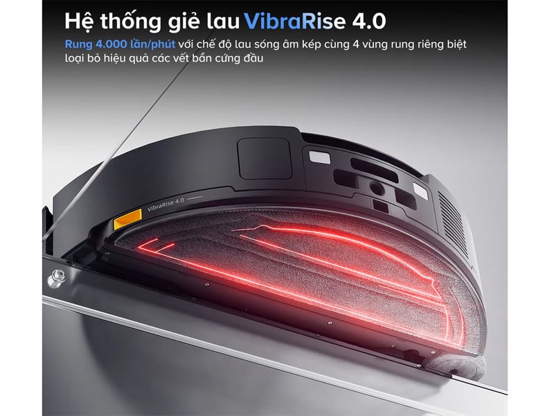 Roborock Saros 10 với hệ thống giẻ lau rung 4.000 lần/phút