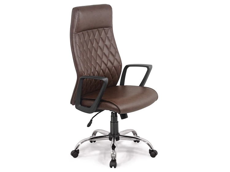 Ghế xoay da lưng trung GX405B - Chân mạ