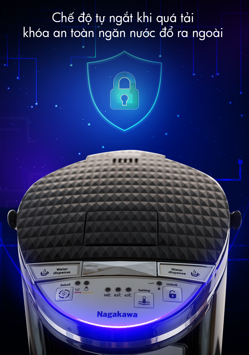 Bình thủy điện tự ngắt khi quá tải