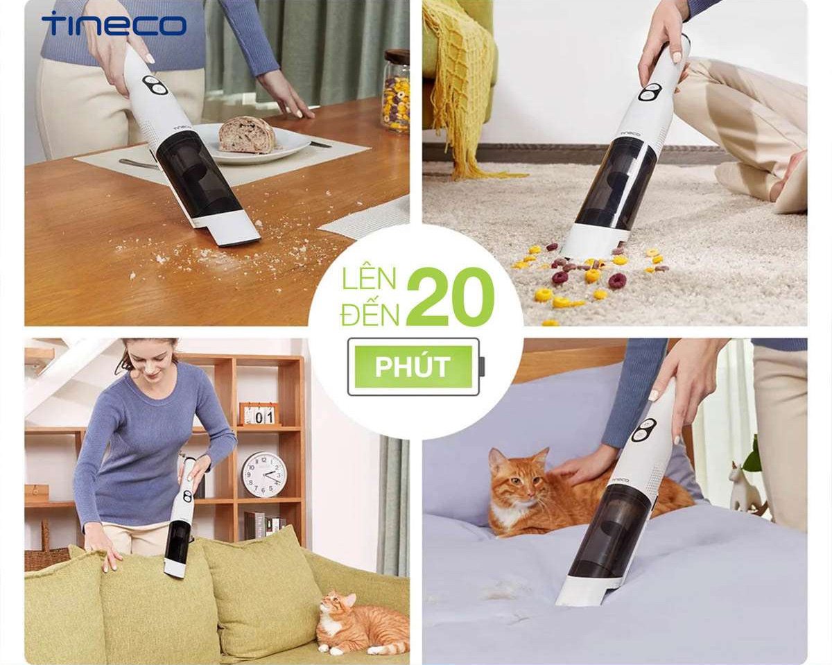 Dung lượng pin 2.000mAh, thời gian sử dụng lên tới 20 phút