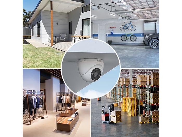 Camera wifi bán cầu thông minh Ezviz H4 có thể lắp đặt trong và ngoài nhà