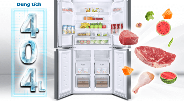 Sharp SJ-FX420V-SL là mẫu tủ lạnh có dung tích lớn với dung tích tổng là 404 lít