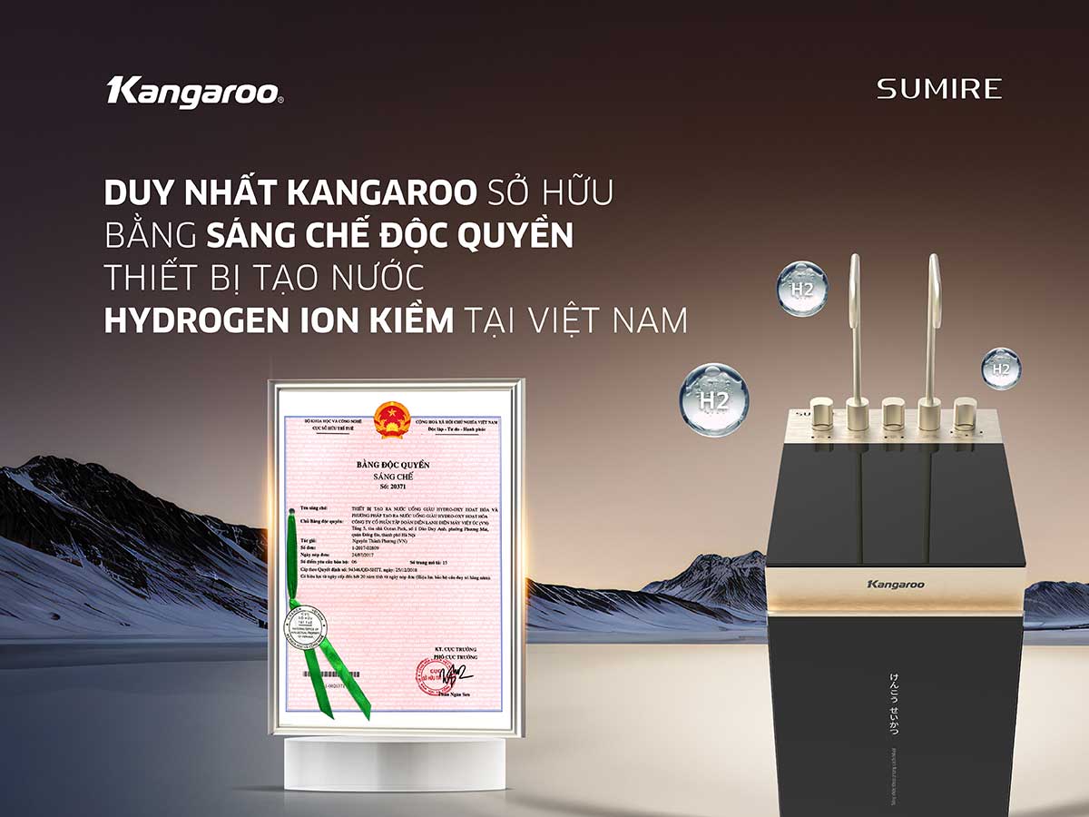 Máy lọc nước RO được cấp bằng sáng chế về nước ion kiềm
