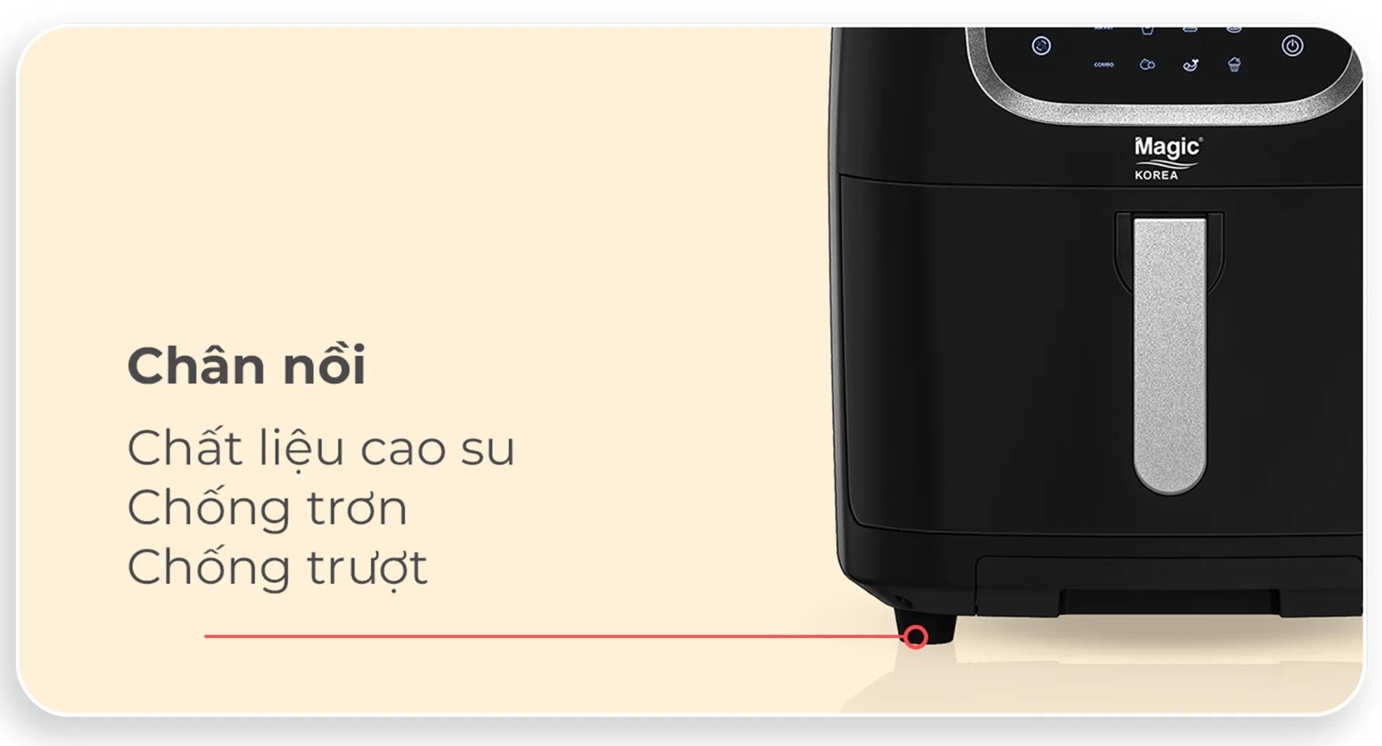 Nồi chiên không dầu có chân đế vững chắc