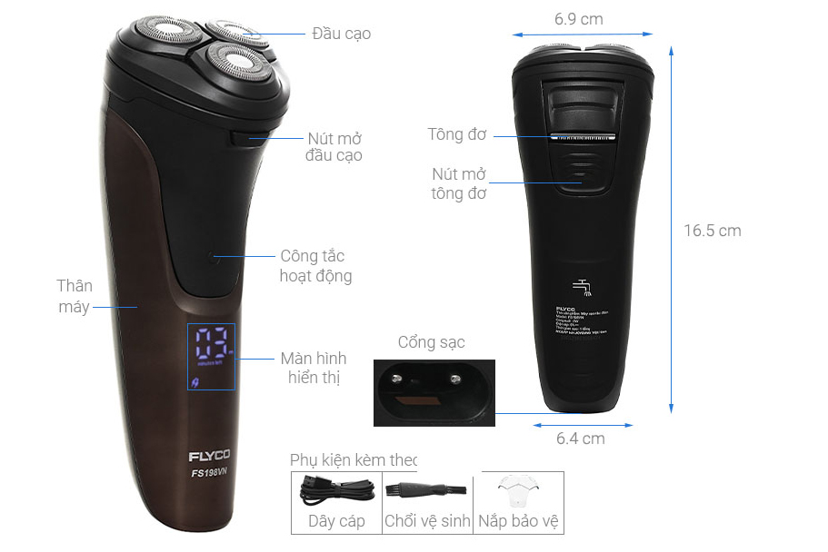 Cấu tạo của máy cạo râu Flyco