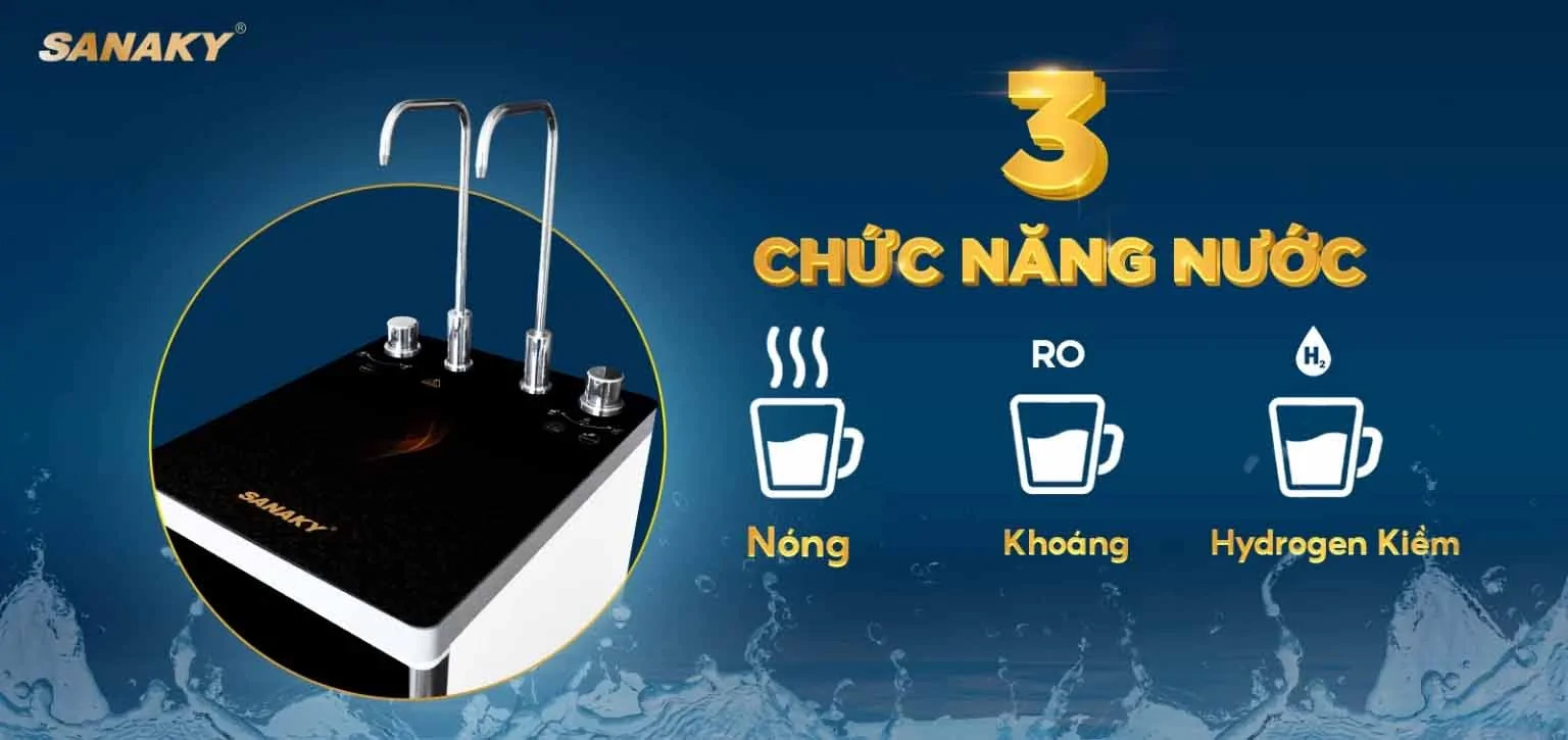 3 chức năng nước Nóng – RO – Hydrogen Kiềm