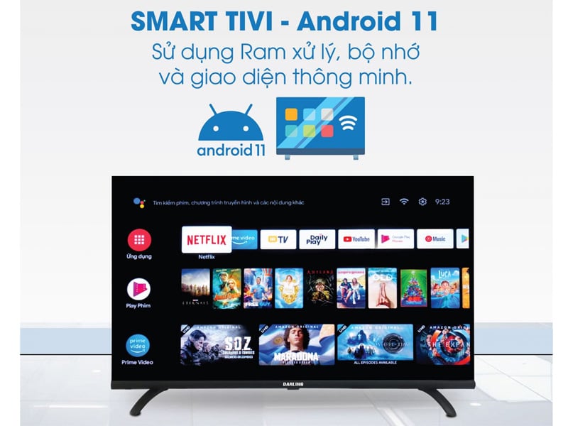 Tivi Darling 43 inch 43FH964V sử dụng hệ điều hành Android 11