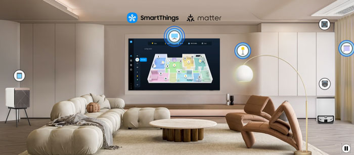 Smart tivi Samsung Neo QLED 4K 55 inch QA55QN80FAKXXV Vision AI có trang bị ứng dụng SmartThings