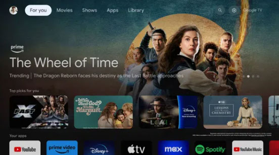 TCL 55P6K 4K 55 inch sử dụng hệ điều hành có giao diện Google TV