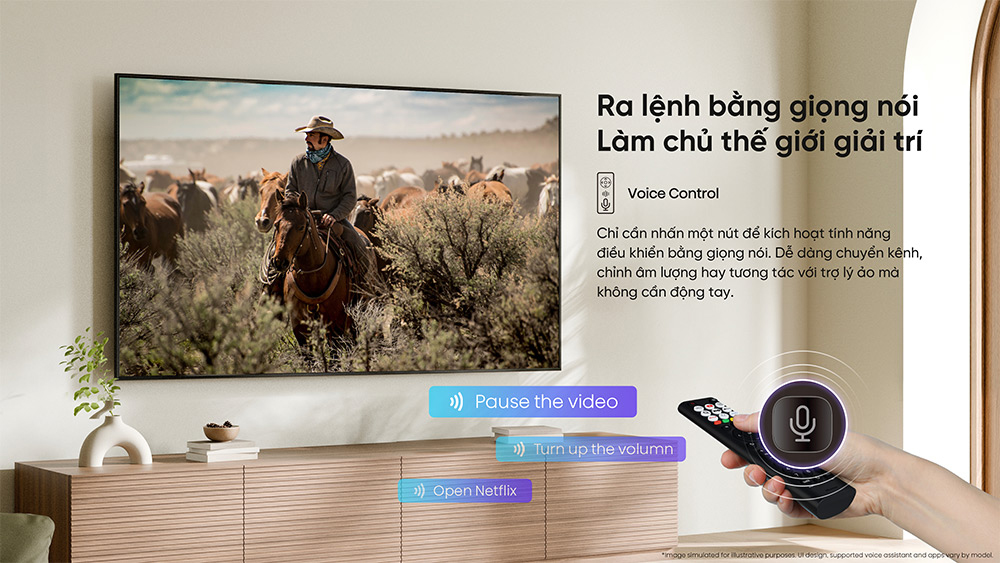 Tivi 4K hỗ trợ điều khiển bằng giọng nói
