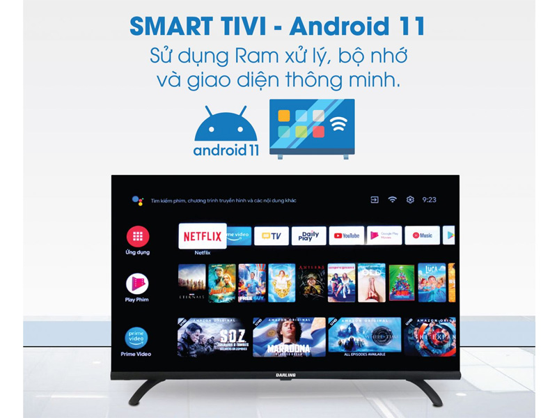 Smart voice Tivi Darling 40 inch 40FH964V sử dụng hệ điều hành Android 11