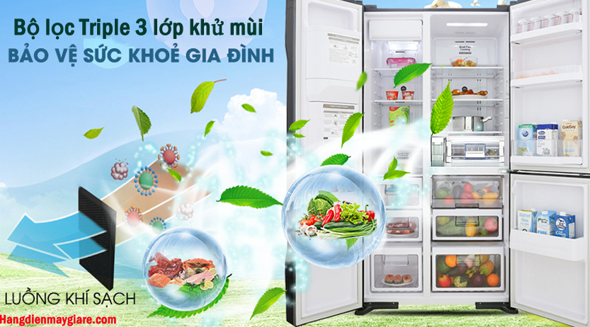 Tủ lạnh có bộ lọc với 3 lớp khử mùi