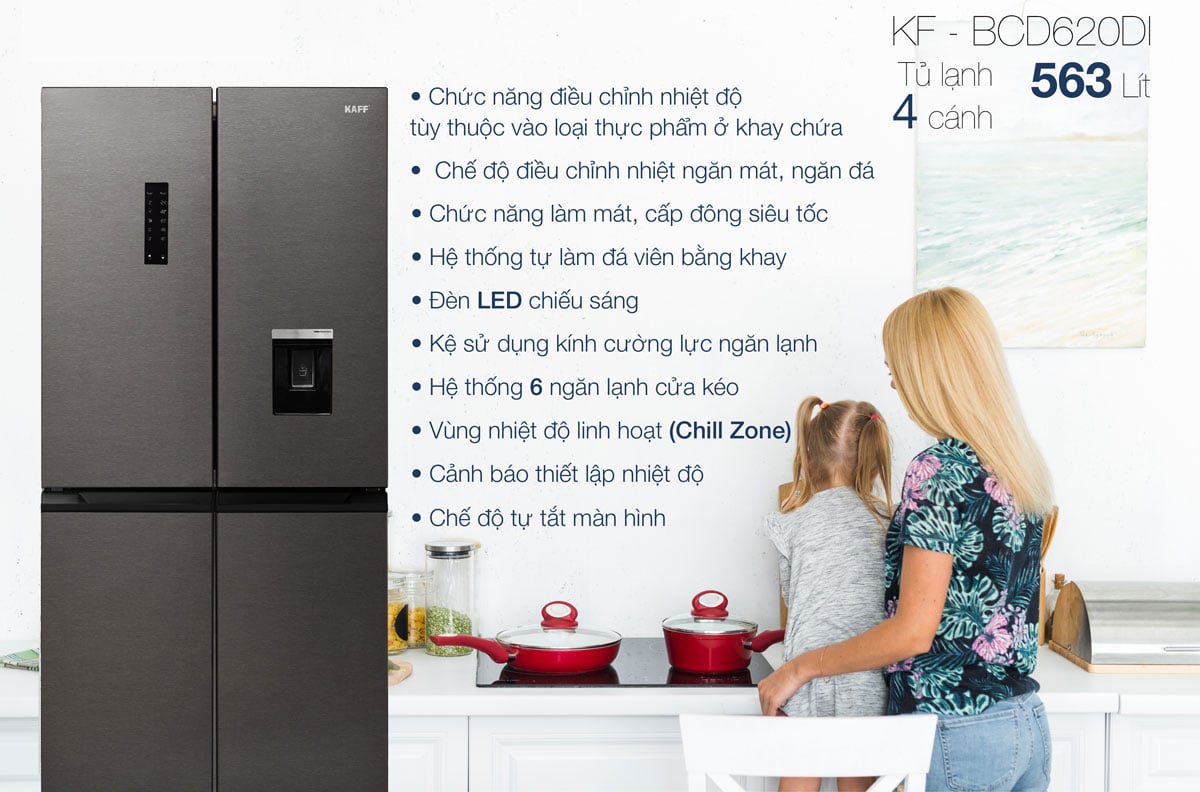 Kaff KF-BCD620DI có đèn Led chiếu sáng