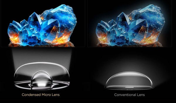 Tivi TCL 65 inch QD-MiniLED 65C6K sử dụng ống kính hội tụ siêu nhỏ