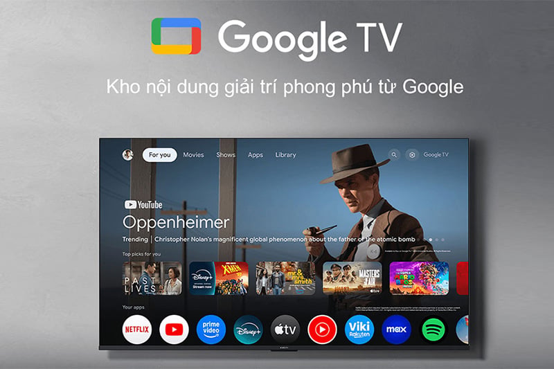 Kho ứng dụng đa dạng với Google TV