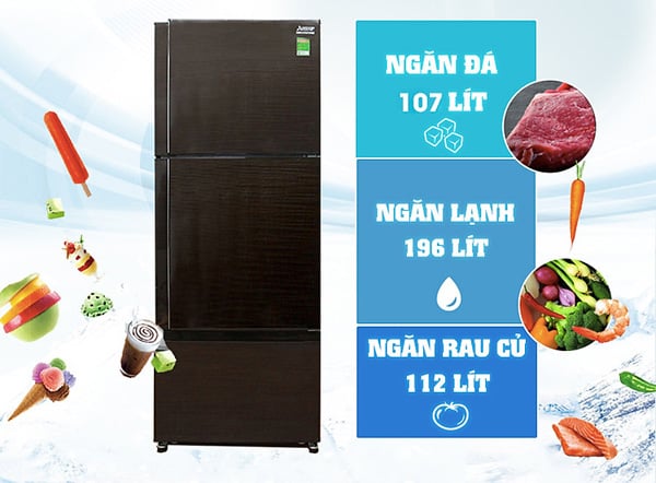 Tủ lạnh Mitsubishi Electric Inverter 414 lít MR-V50ER-BRW-V có khay đá xoay tiện lợi, dễ tháo lắp