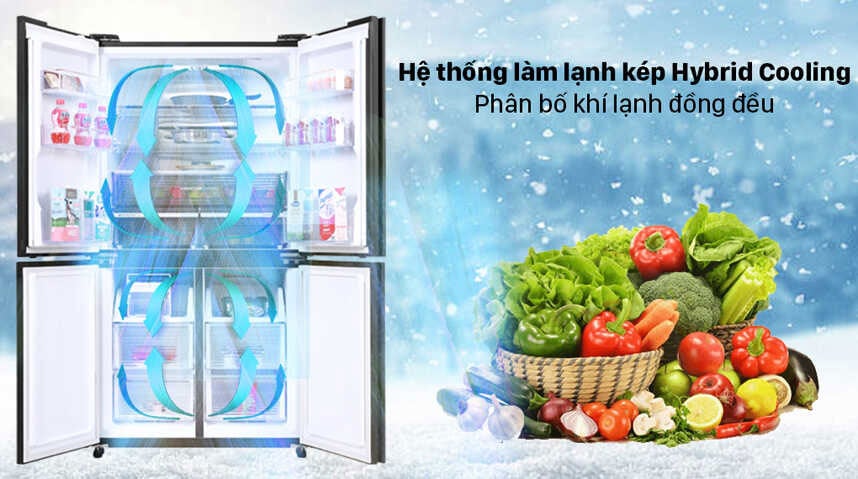 SJ-FXPI700VG-BK có hệ thống làm lạnh kép